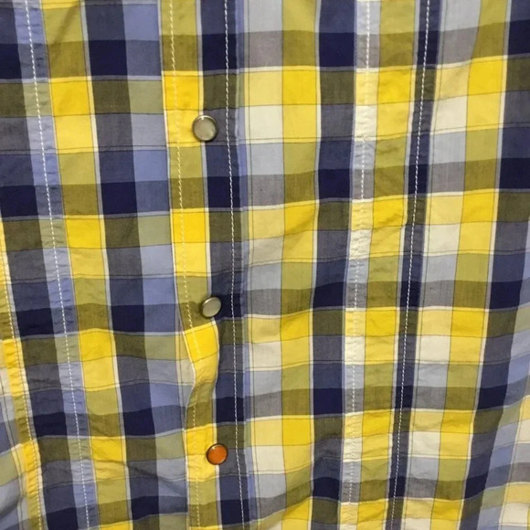 Boss Orange  - Hugo Boss Yellow Blue White 100% Cotton Shirt Sz M - Picture 4 of 6